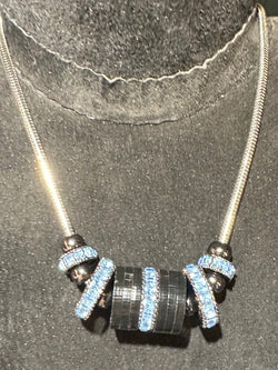 Ice Light Sapphire Tube Necklace