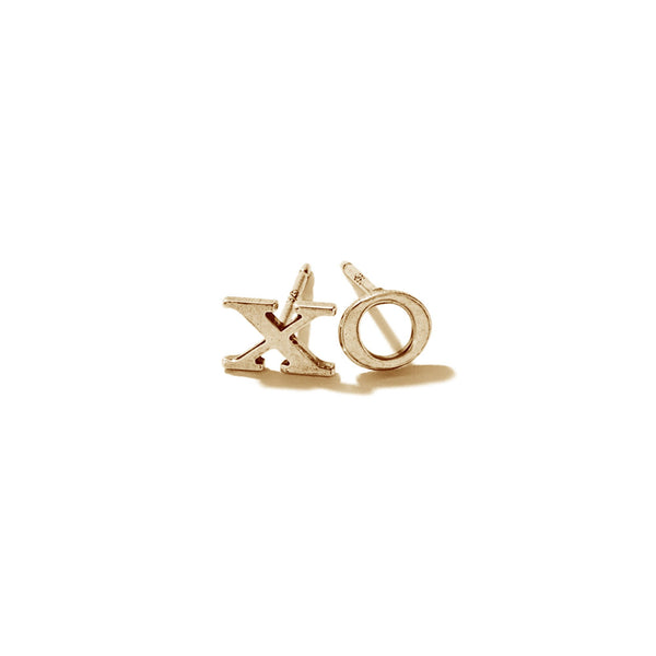 Tiny Sterling Silver & Vermeil "Xo" Earrings | Giles & Brother