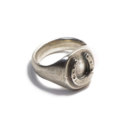 Horseshoe Signet Ring In Sterling Silver | Giles & Brother