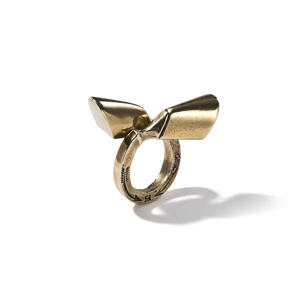 Pied-De-Biche Double Hoof Ring In Brass | Giles & Brother