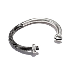 Skinny Nut & Bolt Cuff Silver Oxide | Giles & Brother