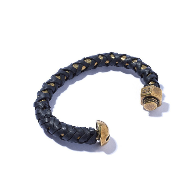 Nut & Bolt Cuff with Leather Lashing | Giles & Brother