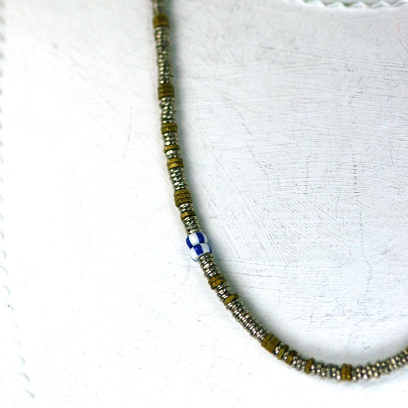 Vintage Silver Heshi Bead And Tiny Nut Necklace | Giles & Brother