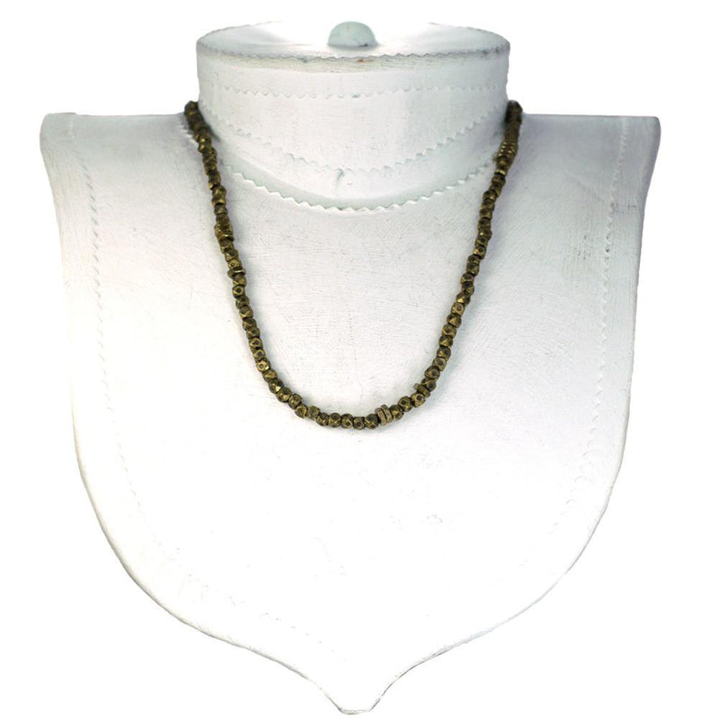 Large Faceted Brass Bead Necklace | Giles & Brother