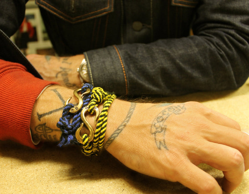 Rope S Hook Bracelet Yellow & Black | Giles & Brother