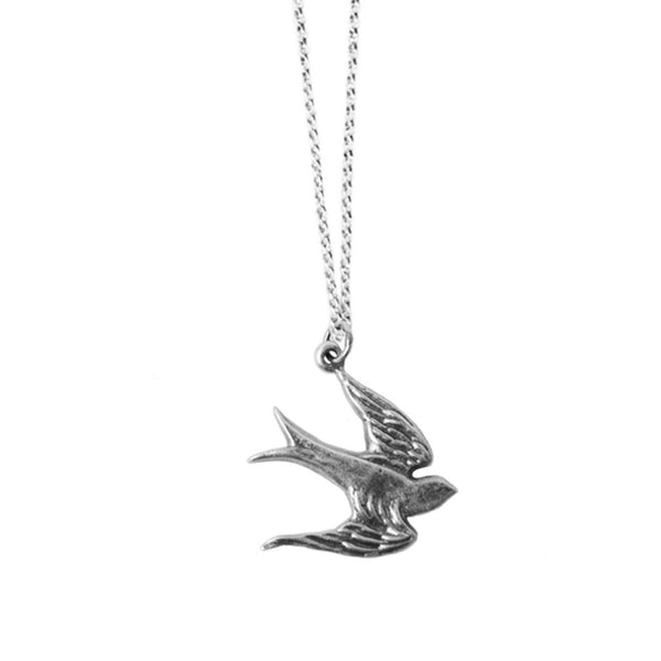 Small Sterling Silver Sparrow Necklace | Giles & Brother