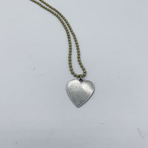 Heart Dog Tag Ball Chain Necklace