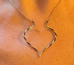 STEEL & GOLD ARCHIVAL PHILIP CRANGI TWISTED HEART NECKLACE