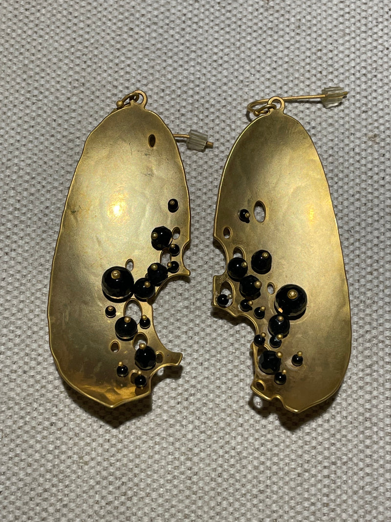 ACADEMIE Large  Leaf earrings