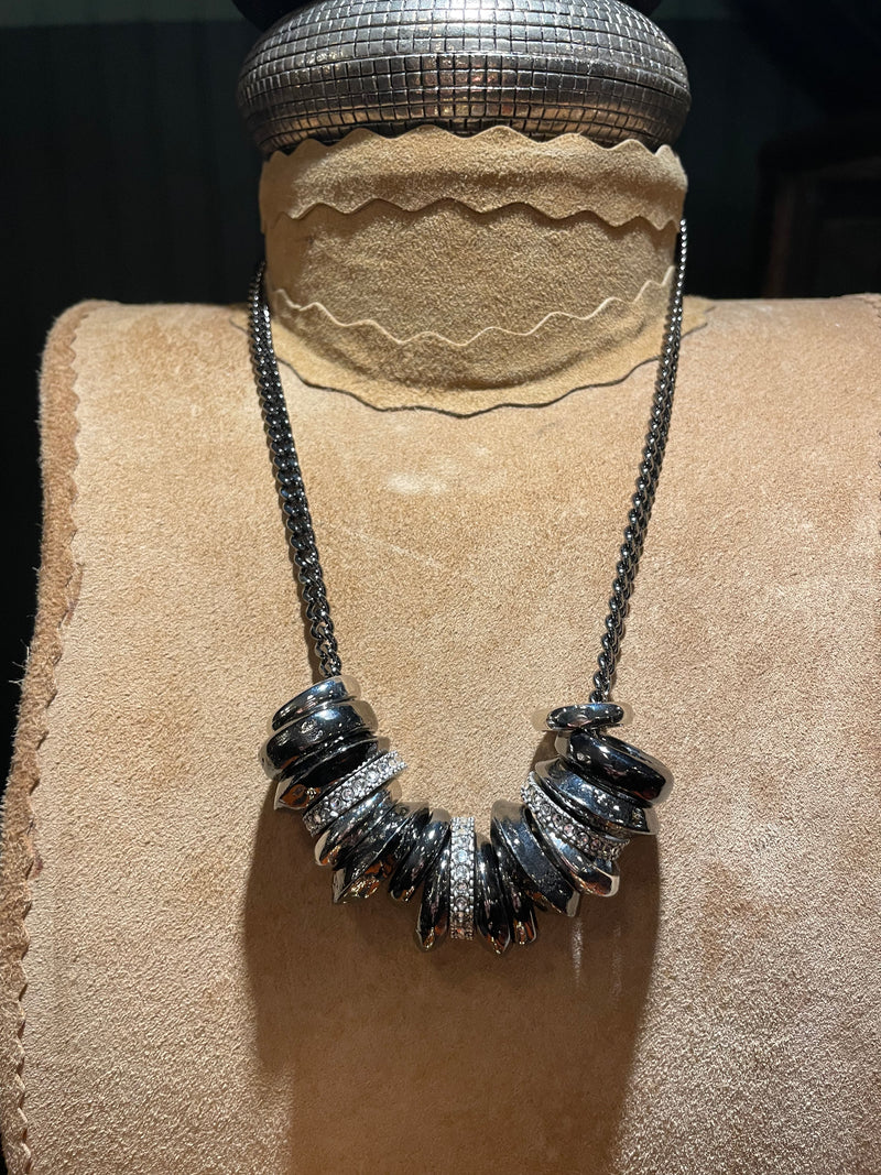 Hematite polished ring necklace