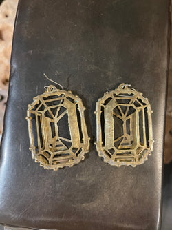 Brass Nest Square Earrings