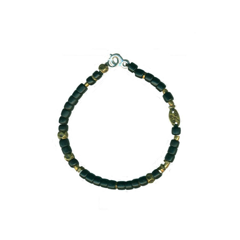 Black And Brass African Bead Bracelet | Giles & Brother